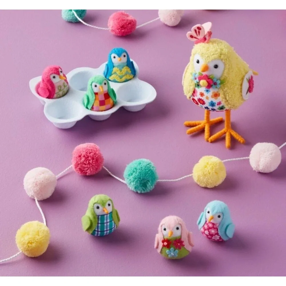 2025 Target Spritz Easter‎ Featherly Friends 7pc Fabric Egg Carton Spring Decor